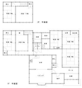 売家の間取りです。